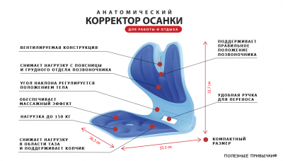 Корректор осанки анатомический для работы и отдыха